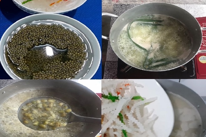 các bước nấu chè đậu xanh bột khoai