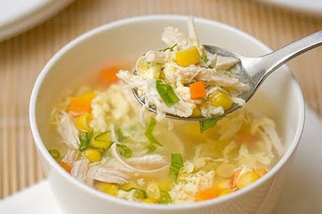 súp ngô gà
