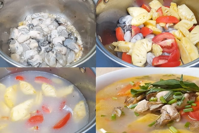 nấu canh chua hàu dứa