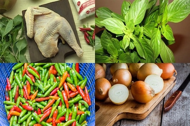 Nguyên liệu nấu lẩu gà lá quế đơn giản
