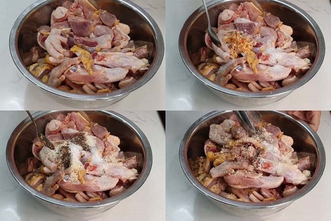Ướp thịt gà với gia vị