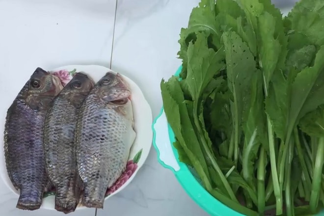 Cách nấu bún cá rau cải